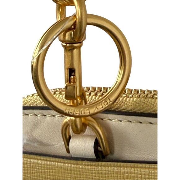 NWT Tory Burch Robinson Colorblock Lanyard Card Holder Beeswax Women's One Size - Picture 7 of 8